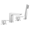 Harbour Status Chrome 4 Hole Bath Mixer with Pull Out Handset & Shower Kit
