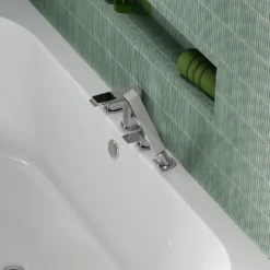 Harbour Status Chrome 4 Hole Bath Mixer with Pull Out Handset & Shower Kit