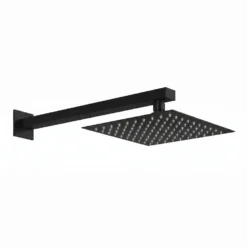 Harbour Status Concealed Shower Valve, Fixed Wall Mounted Head & Slide Rail Kit - Matt Black