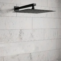 Harbour Status Concealed Shower Valve & Wall Mounted Fixed Shower Head - Matt Black