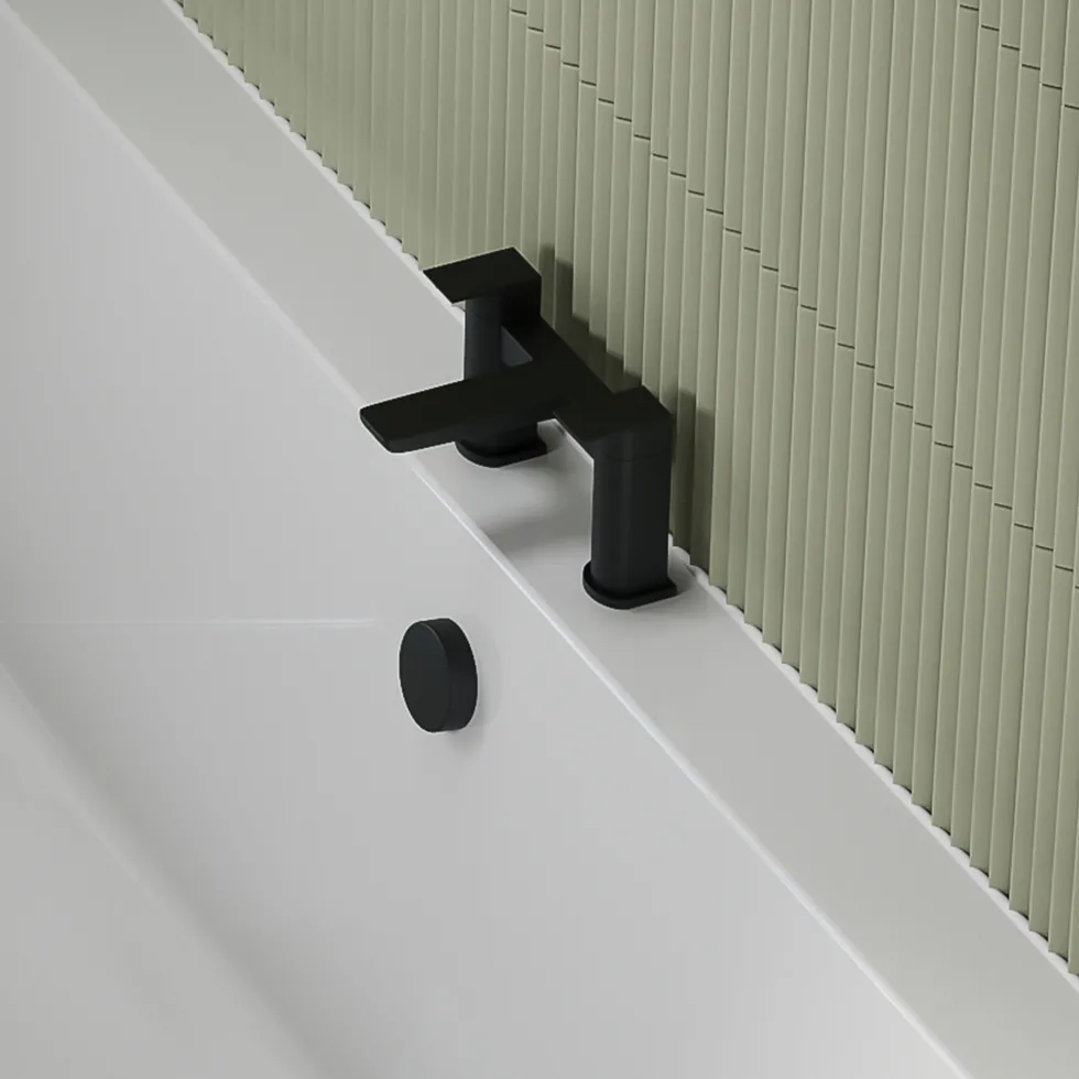Harbour Status Deck Mounted Bath Filler - Matt Black