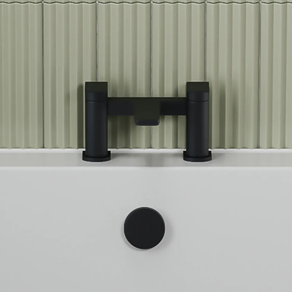 Harbour Status Deck Mounted Bath Filler - Matt Black