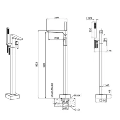 Harbour Status Freestanding Bath Shower Mixer Tap