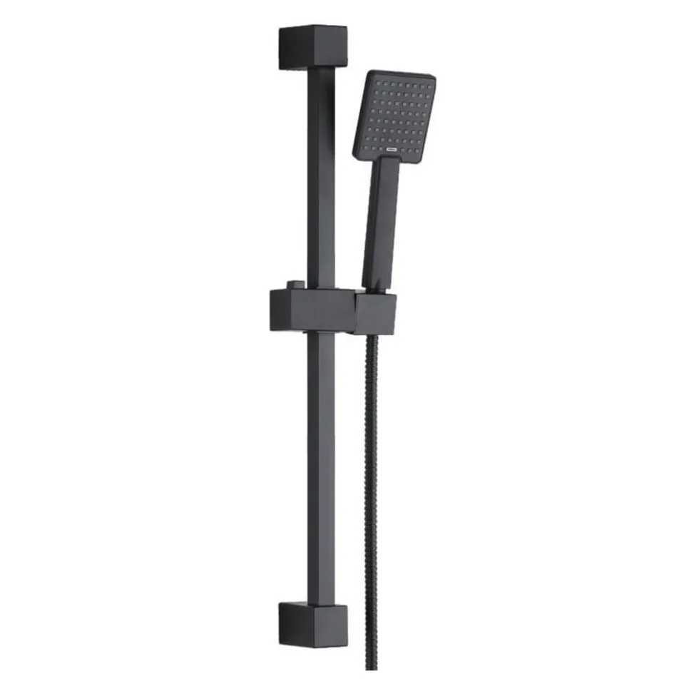 Harbour Status Matt Black Exposed Thermostatic Bar Shower Valve and Shower Rail Kit