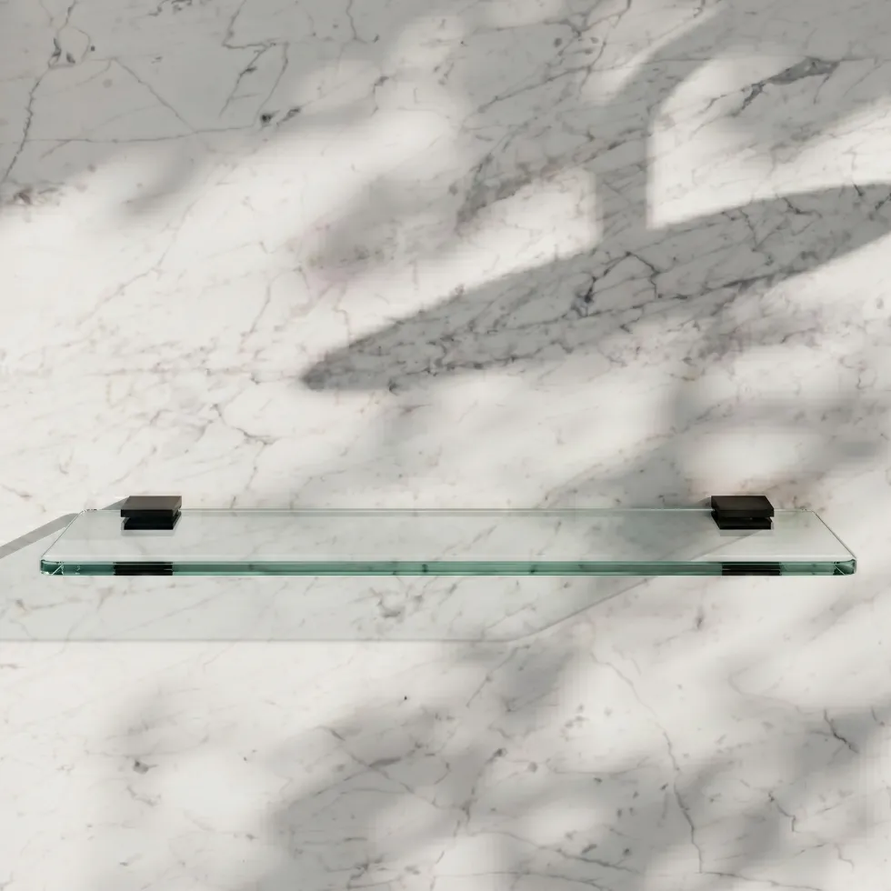 Harbour Status Matt Black Glass Shelf