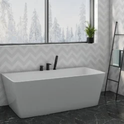 Harbour Status Matt Black 3 Hole Bath Mixer with Pull Out Handset