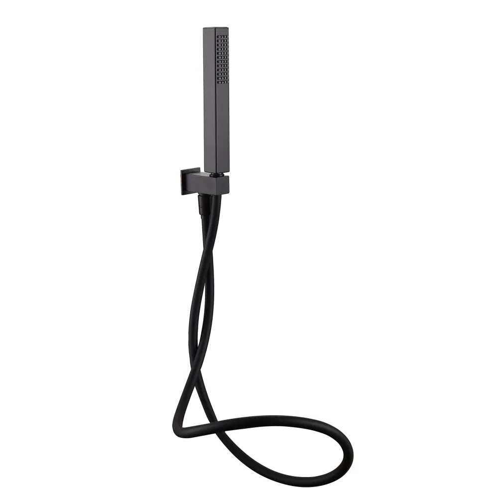 Harbour Status Matt Black Shower Package with 3 Outlet Valve, Fixed Head & Arm, Wall Shower Kit & Overflow Bath Filler