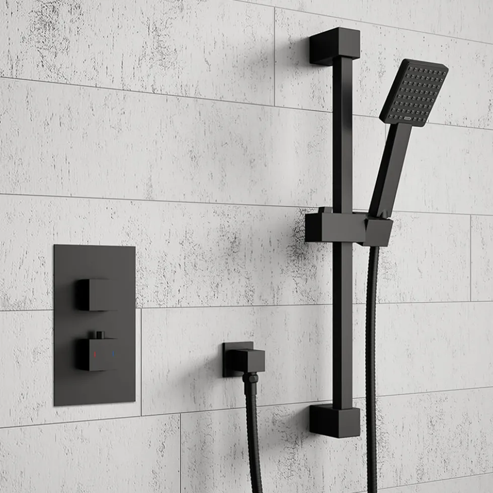 Harbour Status Matt Black Shower Riser Rail