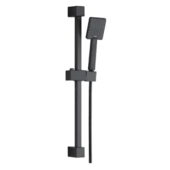 Harbour Status Matt Black Shower Riser Rail Kit With Elbow