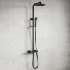 Harbour Status Matt Black Thermostatic Exposed Shower Kit