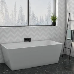 Harbour Status Matt Black Wall Mounted Bath Mixer Tap