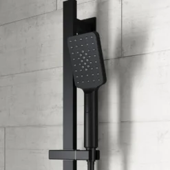 Harbour Status Slide Rail Shower Kit with 3 Mode Handset & Integrated Elbow - Matt Black