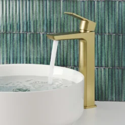 Harbour Status Tall Basin Mixer Tap - Brushed Brass
