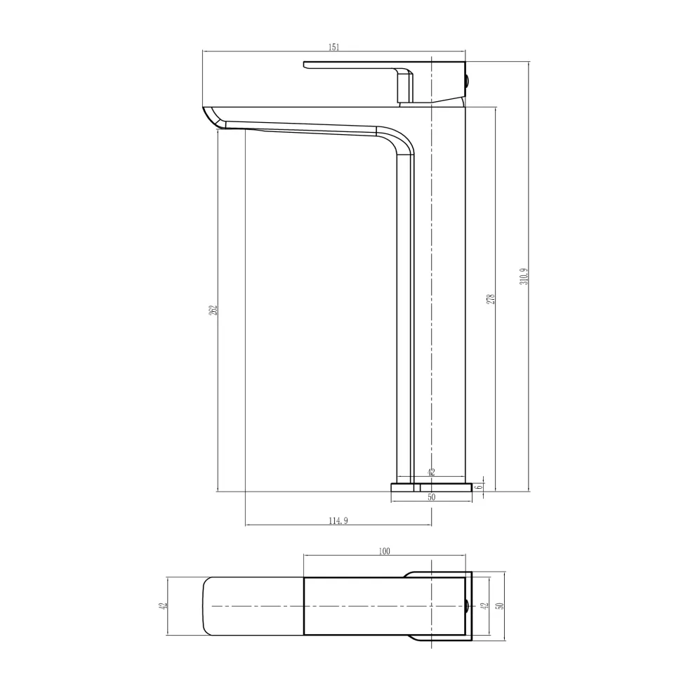 Harbour Status Tall Mono Basin Mixer Tap
