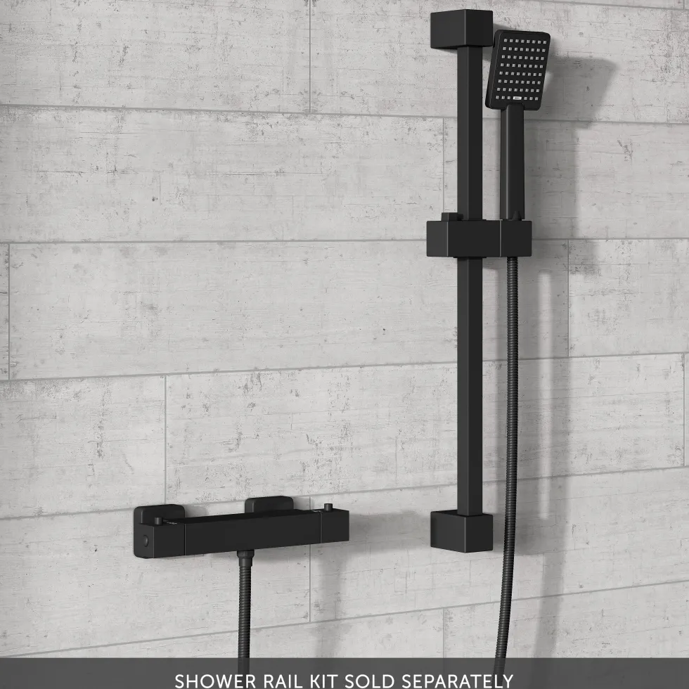 Harbour Status Thermostatic Bar Shower Valve - Matt Black