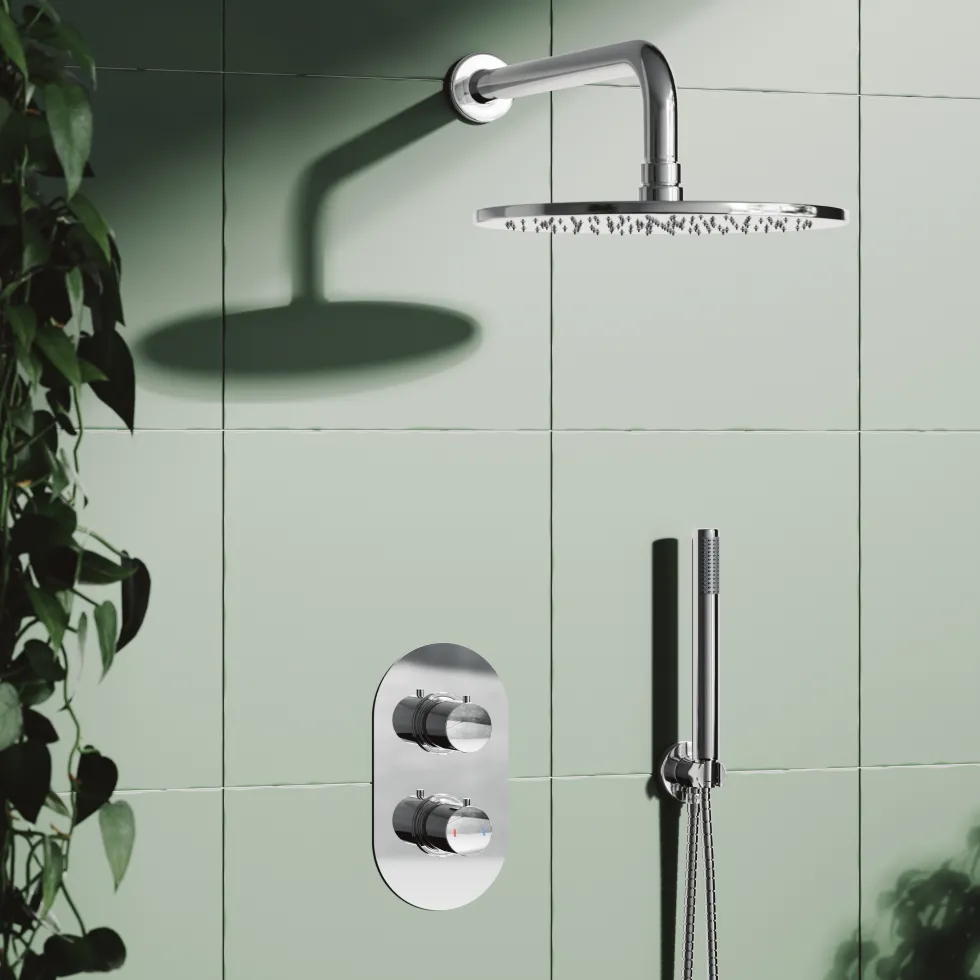 Harper Concealed Shower Valve, Fixed Shower Head & Handset
