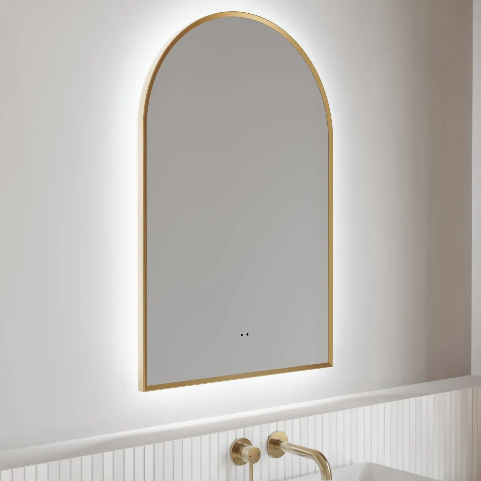 Harper LED Illuminated Arch Framed Mirror with Demister Pad & Colour Change Lights - 500 x 750mm