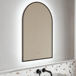 Harper LED Illuminated Arch Framed Mirror with Demister Pad & Colour Change Lights - 500 x 750mm