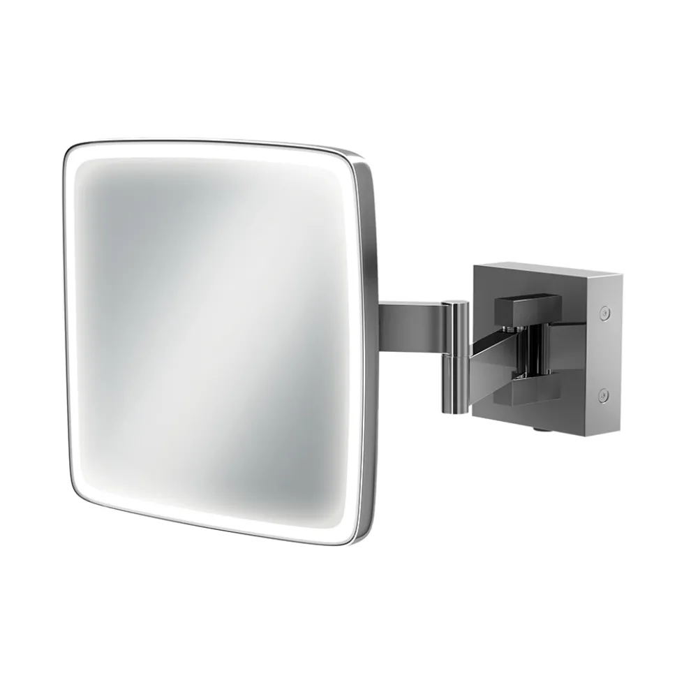 hib. Eclipse Square LED Illuminated Magnifying Mirror - 180 x 180mm