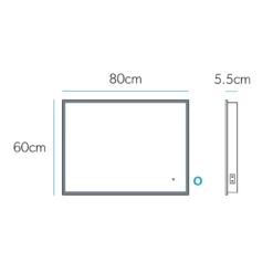 hib. Vega LED Illuminated Rectangular Mirror with Demister Pad & Colour Change LEDs