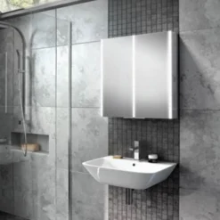 hib. Xenon 60 LED Illuminated Mirror Cabinet With Mirrored Sides
