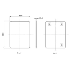 HIX Rectangular Framed Bathroom Mirror - 600 x 800mm