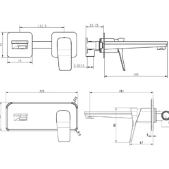 HIX Wall Mounted Basin Mixer Tap