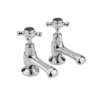 Hudson Reed Black Topaz Crosshead Basin Taps With Dome Collars - Chrome/Black