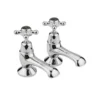 Hudson Reed Black Topaz Crosshead Bath Taps With Dome Collars - Chrome/Black