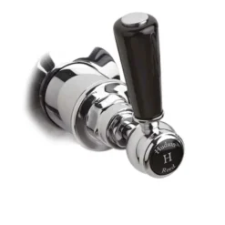 Hudson Reed Black Topaz Lever Deck Mounted Bath Shower Mixer with Handset Kit & Hexagonal Collars