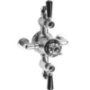 Hudson Reed Black Topaz Triple Exposed Thermostatic Shower Valve - Chrome/Black