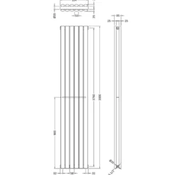 Hudson Reed Revive Vertical Double Panel Radiator - 1800 x 354mm