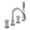 Hudson Reed Tec Crosshead 4 Hole Deck Mounted Bath Shower Mixer with Pull Out Handset
