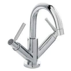 Hudson Reed Tec Twin Lever Mono Basin Mixer Tap & Waste
