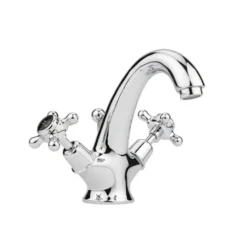 Hudson Reed Topaz Black Crosshead Mono Basin Mixer with Pop-Up Waste