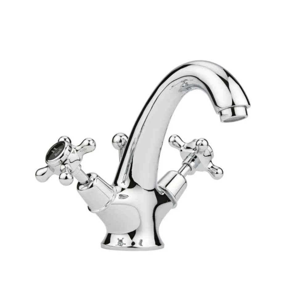 Hudson Reed Topaz Black Crosshead Mono Basin Mixer with Pop-Up Waste