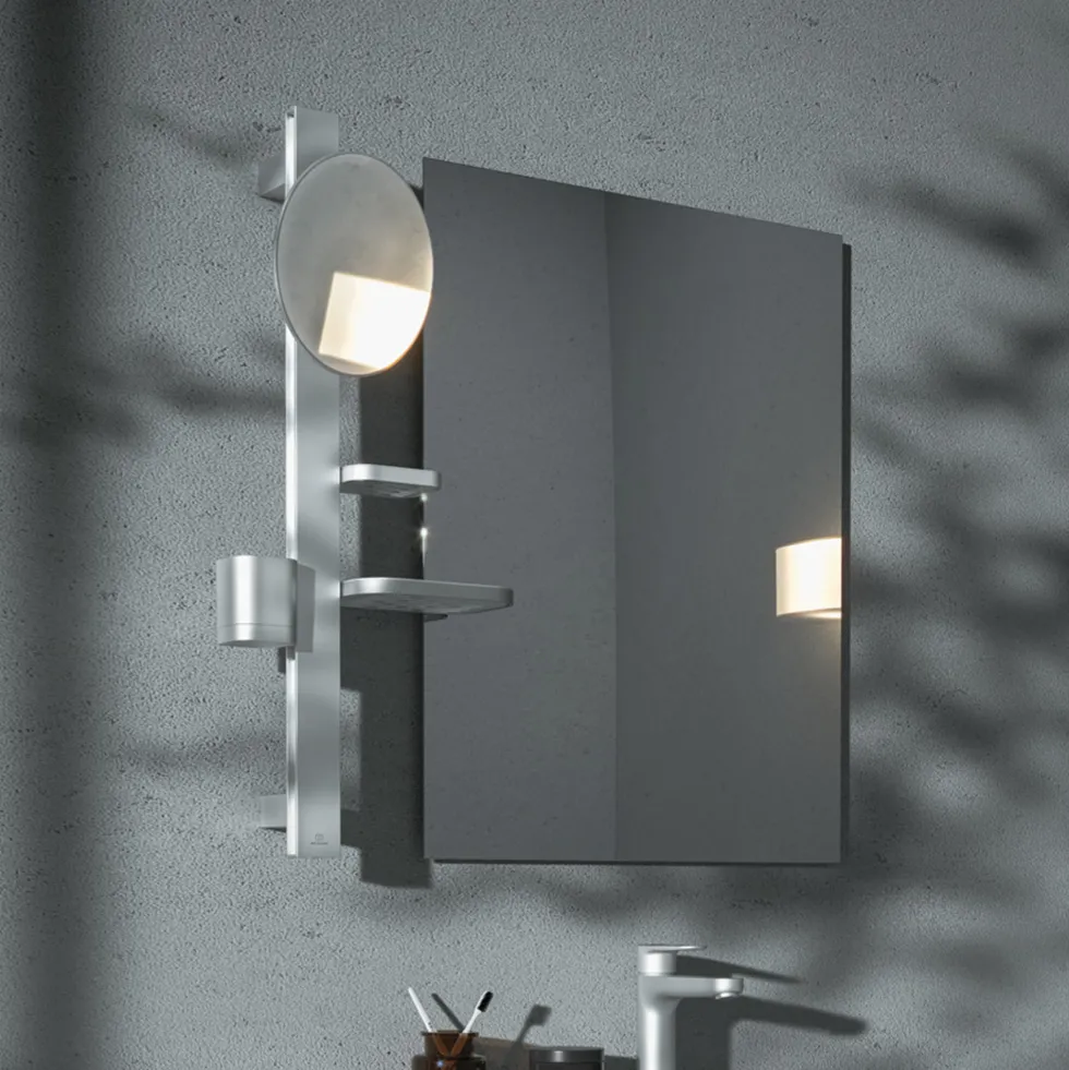 Ideal Standard Alu+ 200mm Magnifying Mirror & Beauty Bar