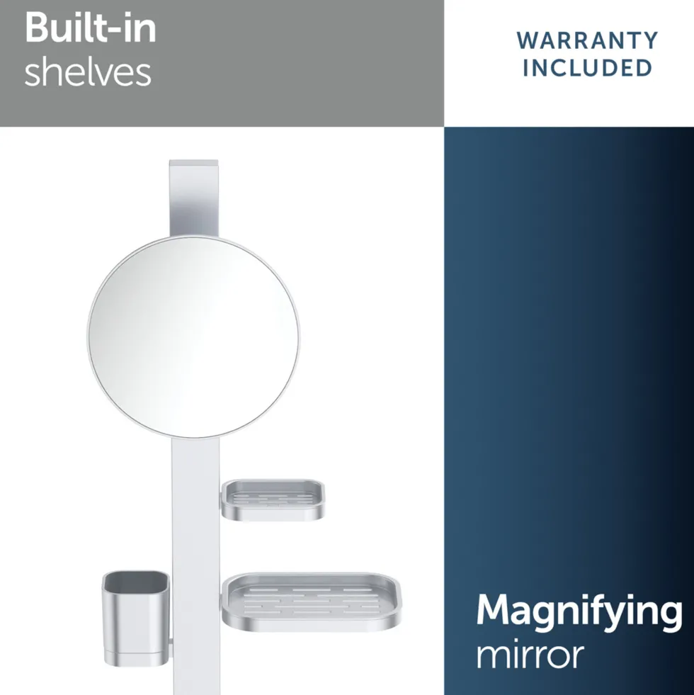 Ideal Standard Alu+ 200mm Magnifying Mirror & Beauty Bar