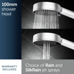 Ideal Standard Idealrain Alu+ Shower Rail Kit with Multi-Function Shower Handset & 2 Shelves