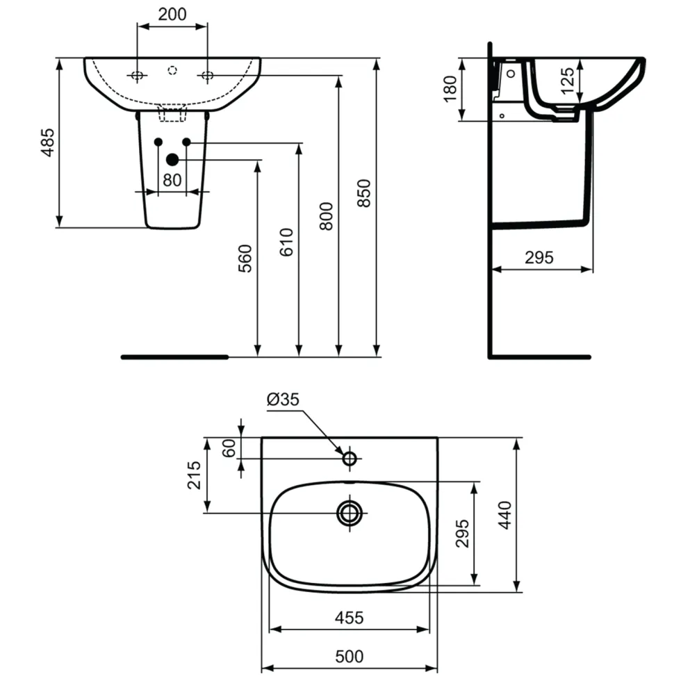 Ideal Standard i.life A Basin & Pedestal