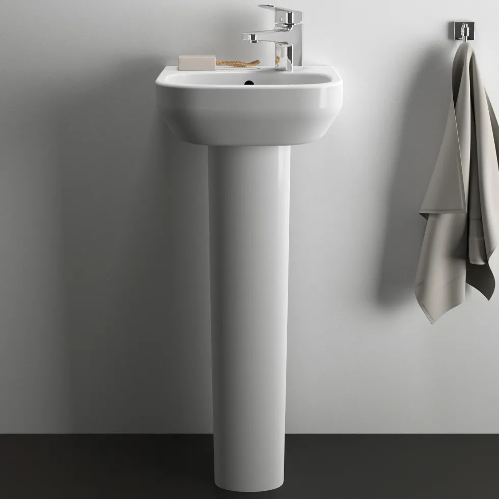 Ideal Standard i.life A 350mm Cloakroom Basin & Pedestal - Left or Right Hand Tap Hole