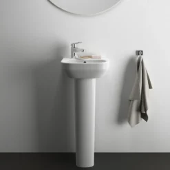 Ideal Standard i.life A 350mm Cloakroom Basin & Pedestal - Left or Right Hand Tap Hole