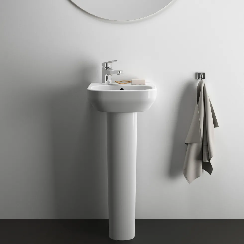 Ideal Standard i.life A 350mm Cloakroom Basin & Pedestal - Left or Right Hand Tap Hole