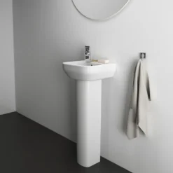 Ideal Standard i.life A 350mm Cloakroom Basin & Pedestal - Left or Right Hand Tap Hole
