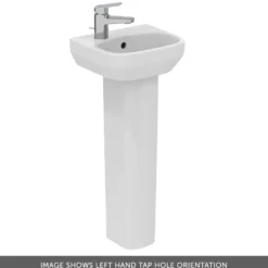 Ideal Standard i.life A 350mm Cloakroom Basin & Pedestal - Left or Right Hand Tap Hole