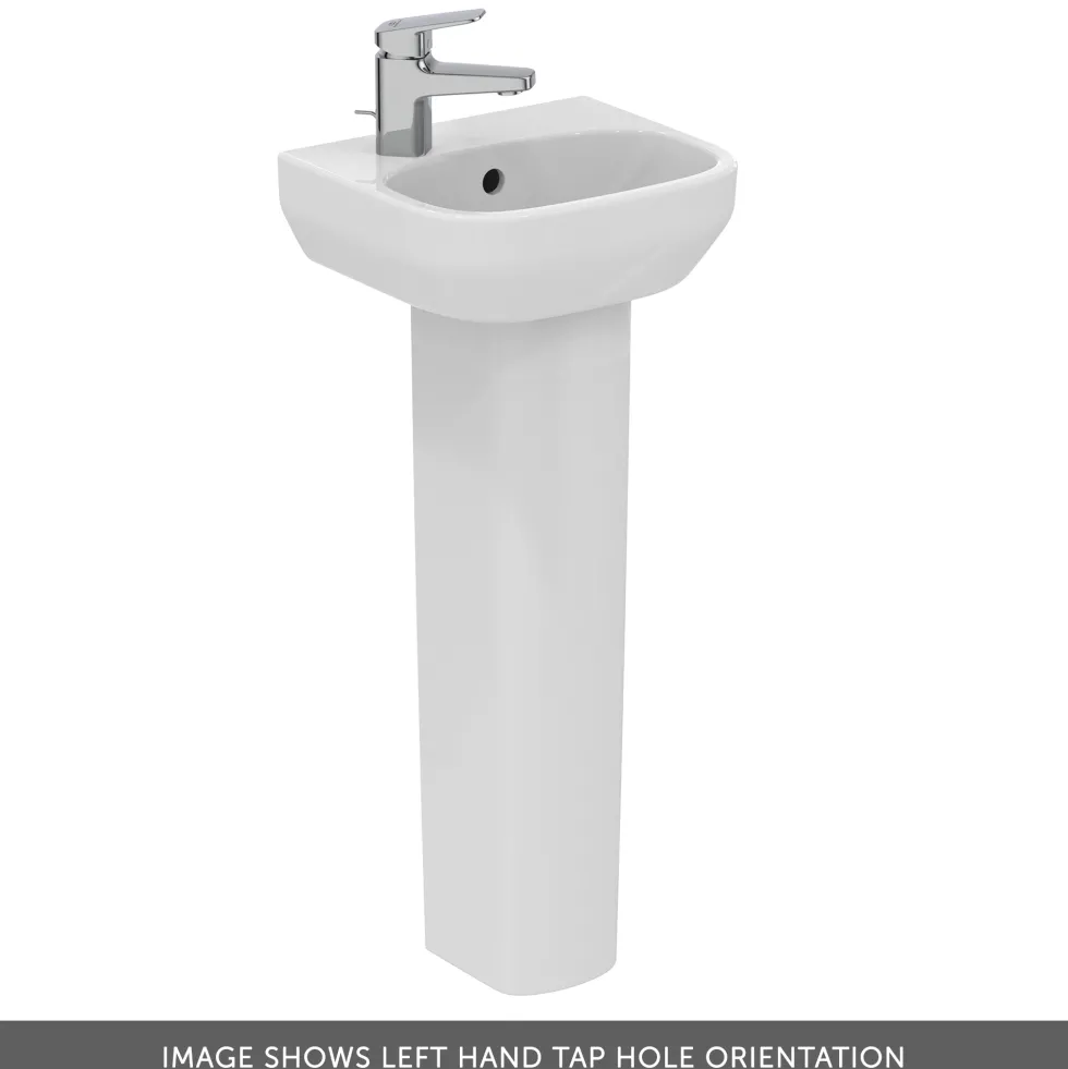 Ideal Standard i.life A 350mm Cloakroom Basin & Pedestal - Left or Right Hand Tap Hole