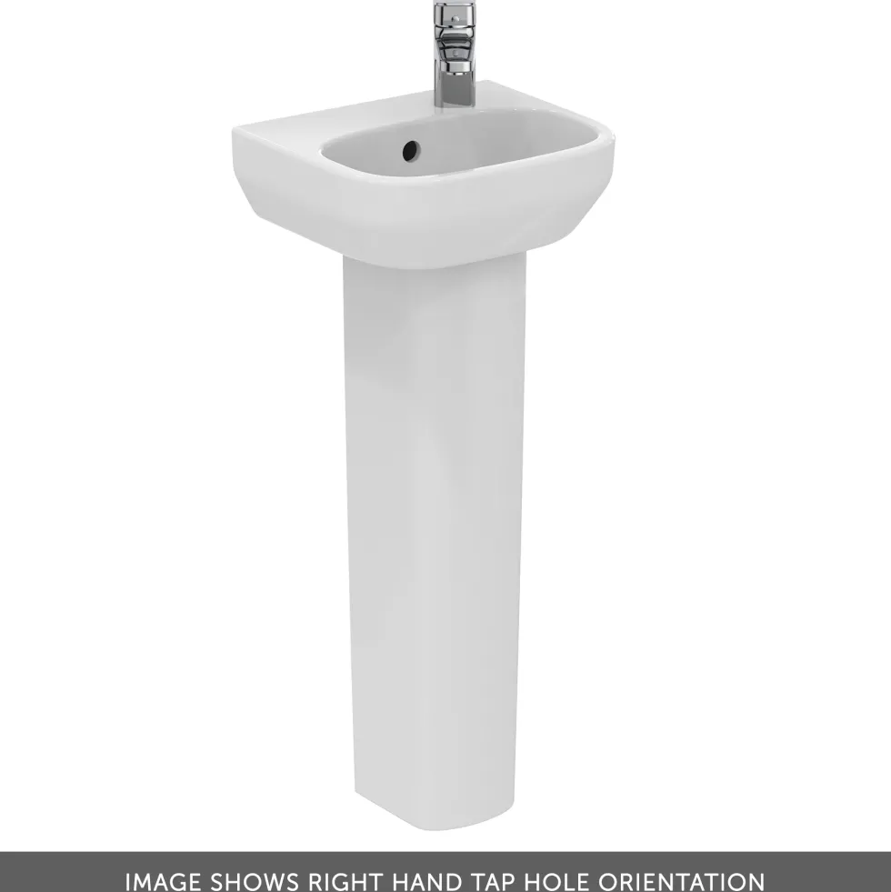 Ideal Standard i.life A 350mm Cloakroom Basin & Pedestal - Left or Right Hand Tap Hole