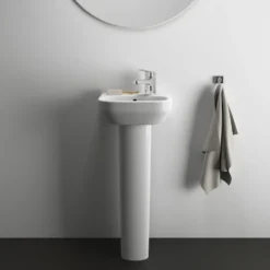 Ideal Standard i.life A 350mm Cloakroom Basin & Pedestal - Left or Right Hand Tap Hole