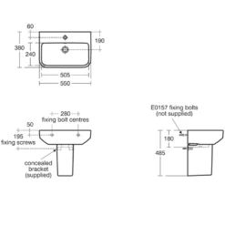 Ideal Standard i.life S Compact Basin & Pedestal
