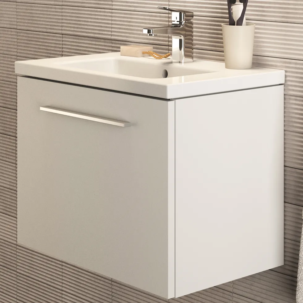 Ideal Standard i.life S 600mm Wall Mounted 1 Drawer Compact Vanity Unit & Basin